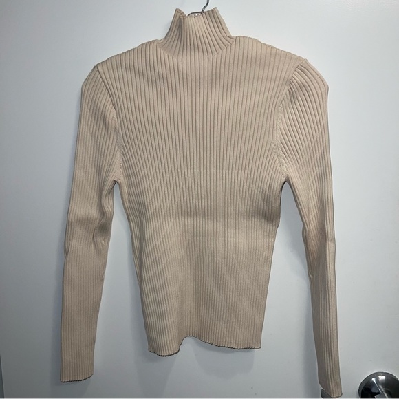 Zara Turtleneck Sweater Top Cream - Picture 2 of 4